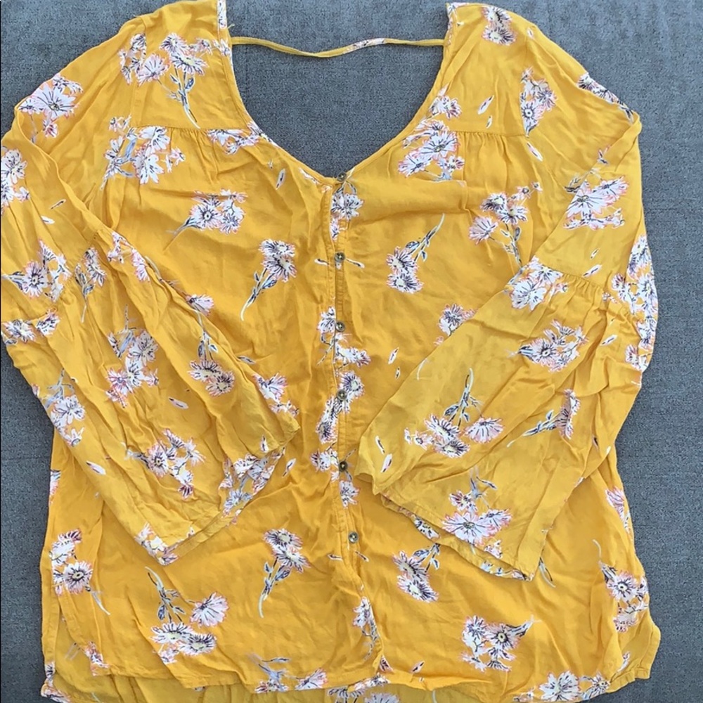 Floral printed button up blouse